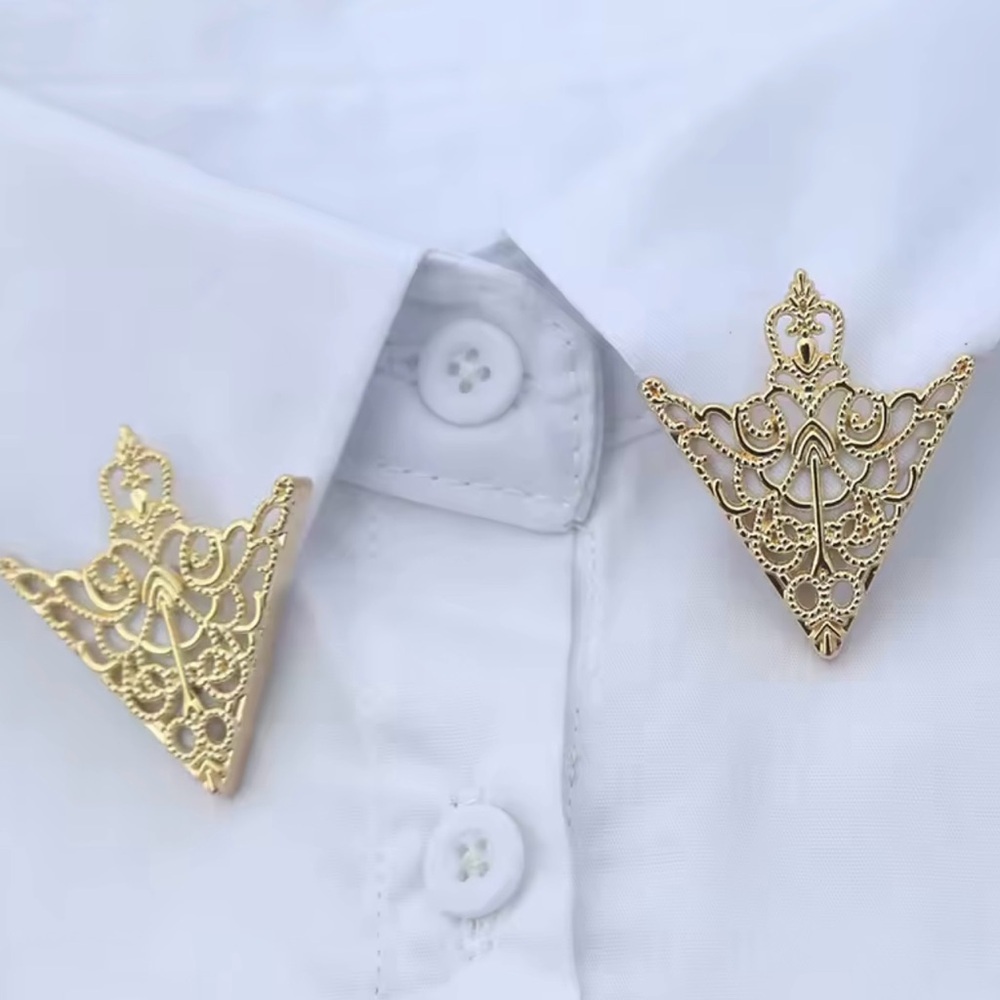 Gold Filigree Collar Tips men and women